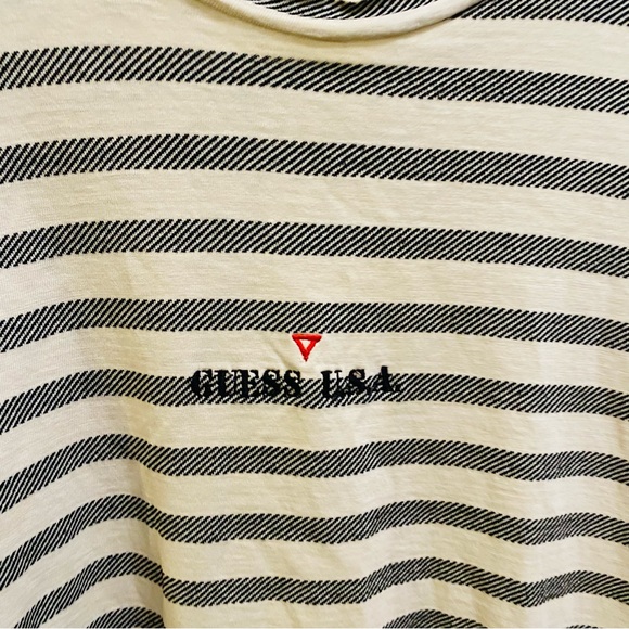 VINTAGE GUESS USA GEORGES MARCIANO Gray Stripe Tee - Picture 3 of 8
